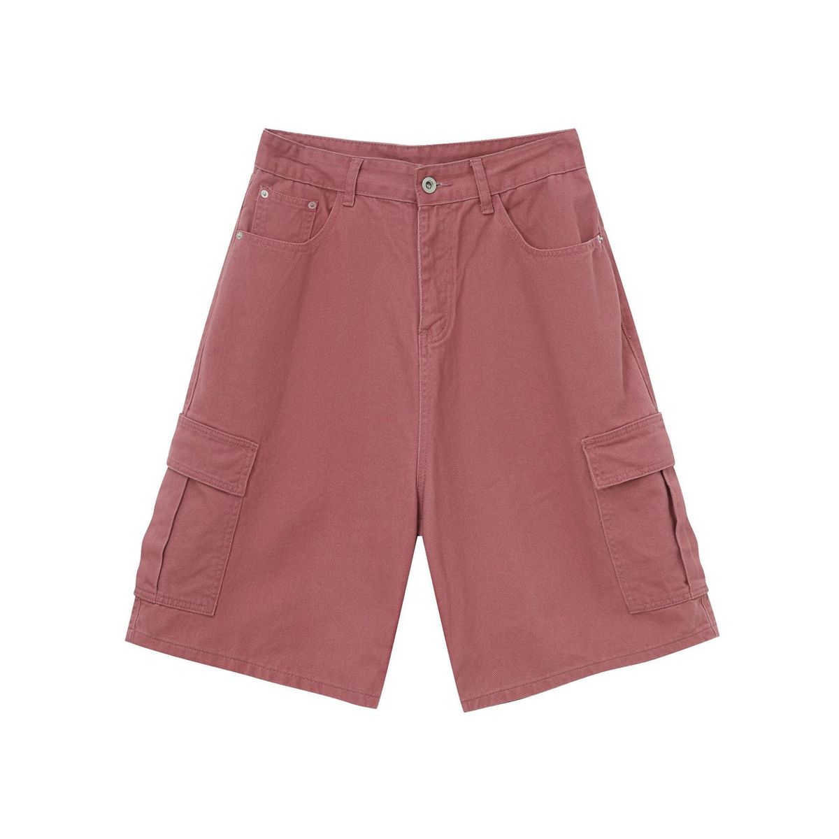 EF JEANS | 2024 Summer New American Street Simple Peach Powder Big Pocket Overalls Five-point Pants For Men And Women_mkmklike.com