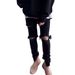 FOG Style Zippered Cuffs, Button Placket, Men's Oversized And Distressed Small Leg Jeans_mkmklike.com