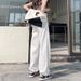 Narrow Straight-leg Jeans Women, 2026 Autumn New High-waisted Wide-leg Pants, Slimming And Drapey Floor-length Trousers_mkmklike.com