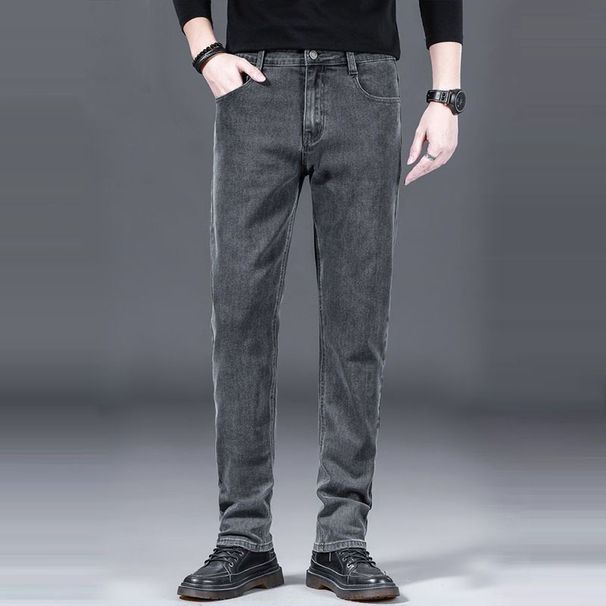 Men's Slim Straight Leg Jeans Summer Thin Trousers Denim Clothing_mkmklike.com