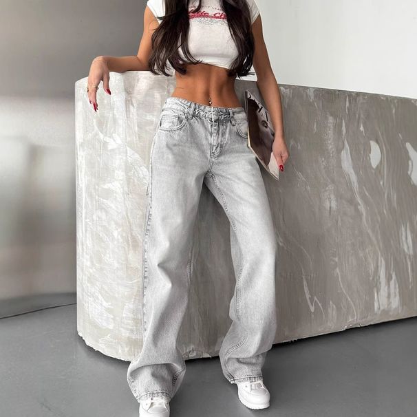 Vintage Washed Relaxed Straight-Leg Jeans (Low-Rise Boyfriend Fit, Stonewashed Cotton, Unisex Streetwear Staple, Effortless Layering Canvas)_mkmklike.com