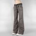 European And American Style Personality Street Slim Fit Cargo Women Straight Wide Leg Pants Tie Low Waist Casual Jeans_mkmklike.com