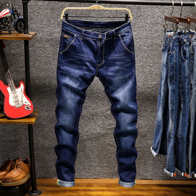 Men's Clothing Casual Pants Thin Nine Point Pants Trendy Summer Skinny Plus Size Loose Jeans_mkmklike.com