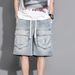Men's Vintage Cargo Shorts Relaxed Fit Denim Shorts For Summer Retro Workwear Style Washed Distressed, Multi-Pocket Casual Short Pants (S-3XL)_mkmklike.com