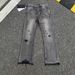 Unisex Flared Five Pocket Jeans ERD Melancholy Rich Second Generation Logo Patch Washed Zipper Blue Standard Thickness mid Waist Long Length_mkmklike.com