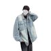 Men’s Denim Jacket With Jacquard Embroidery – Vintage Loose Fit Casual Coat, Light Blue, Spring & Fall Fashion (Sizes M-3XL)_mkmklike.com