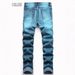 HME Men's Slim Fit Stretch Straight Leg Jeans Washed Fashion Export Quality Cross Border E-Commerce for Europe And America_mkmklike.com