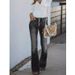 Vintage High-Waisted Flared Jeans For Women - Stretch Denim With Multiple Buttons & Washed Finish - Plus Size Available_mkmklike.com