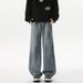 Men's American High Street Jeans, Elastic Waisted Loose Straight Leg Micro Pants, Men's 2025 New Style_mkmklike.com