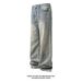 "Vintage Washed Denim Jeans – High Street Straight Leg (M-5XL, Blue/Black)"_mkmklike.com