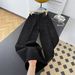 Disco Ball Wide-Leg Jeans For Women – Black High-Waisted Rhinestone Embellished Flared Pants With Distressed Detailing (S-3XL)_mkmklike.com