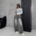 Women's High Waist Relaxed Fit Distressed Denim Jeans - Vintage Washed Straight Leg Pants For Casual Streetwear_mkmklike.com