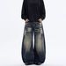 Men's Retro Blue Wide Leg Jeans High Waisted Loose Fit Slimming Floor Length Straight Leg Pants American Style 2026 Autumn New_mkmklike.com