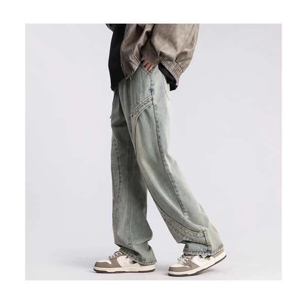 Men's Slim Fit Workwear Jeans High Street Style Trendy Casual Trousers Versatile Denim Pants_mkmklike.com