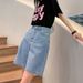 Women's High-Waisted Denim Shorts Summer Thin Style 5 Point Mid-Length Straight Leg Loose Fit Slimming Wide Leg 2026 New Fashion_mkmklike.com