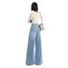 European American Sizes - Best-selling Cross-border Item: Washed Blue Wide-leg Pants, Loose And Stylish Women's Jeans_mkmklike.com