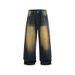 Vintage Distressed Chain Jeans For Men - Straight Leg Denim Pants With Streetwear Style Premium Cotton Fabric_mkmklike.com