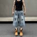 2025 American Street Washed Insects Graffiti Summer Denim Shorts Men's Loose Straight Casual Cropped Pants_mkmklike.com