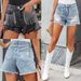 Women's Clothing street fashion chain tassel ripped denim shorts_mkmklike.com