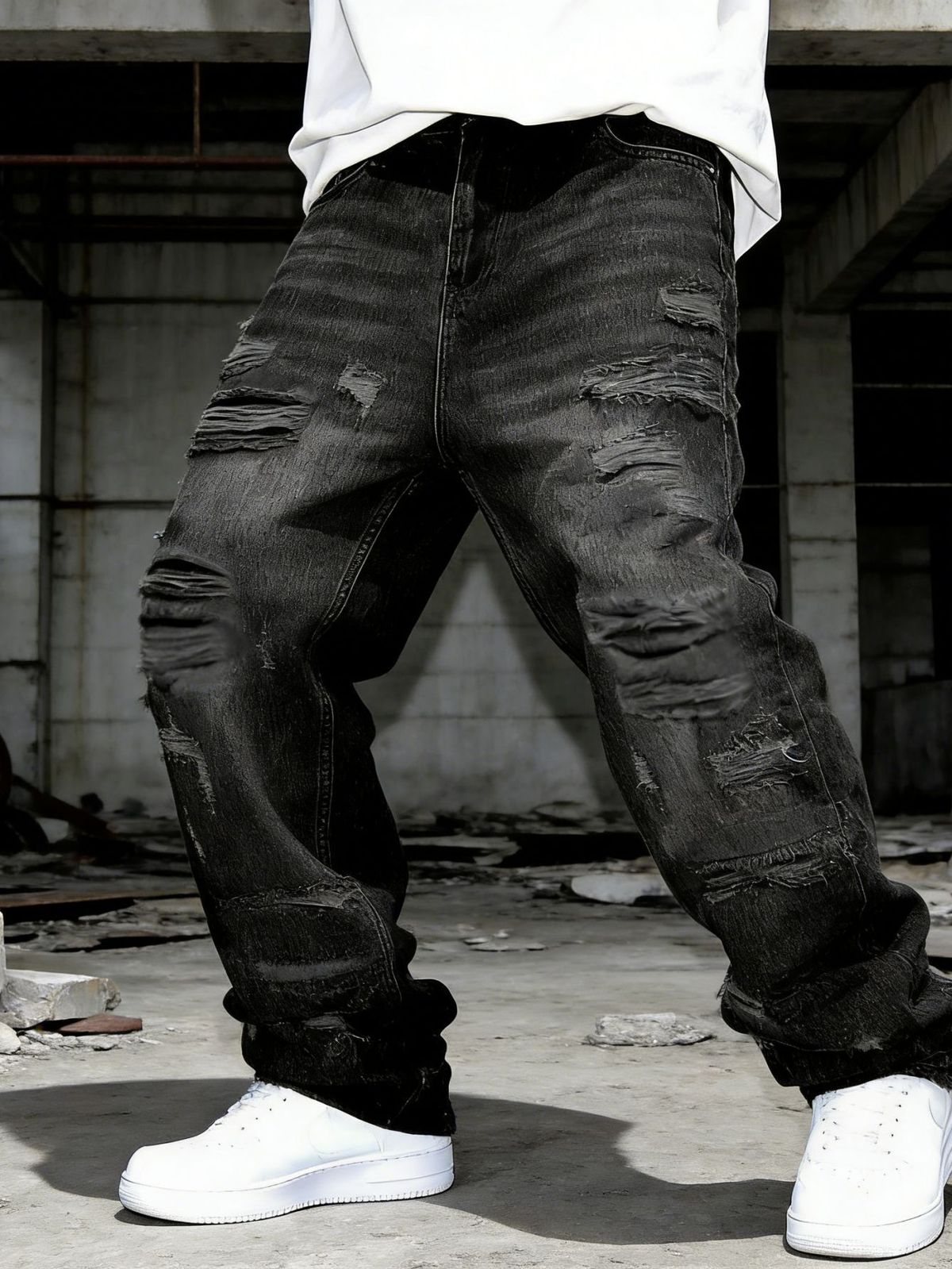 Men's Y2K Retro Cool Casual Patchwork Straight Leg Loose Pants New Fashion_mkmklike.com