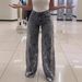 High Waist Wide Leg Pants For Women, Lace Patchwork Denim Trousers, Lightweight Flowy Summer Casual Loose Fit_mkmklike.com