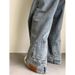 American High Street Reverse Fit Jeans - Hip Hop Baggy Denim Pants For Men With Distressed Wash_mkmklike.com