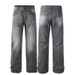 Unisex Plus Sizes Vintage Gray Hip-Hop PrintedRhinestone Smart CasualStraight Jeans_mkmklike.com