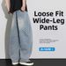 Men's Clothing Men's Style Designer Jeans Trendy Patterned Loose Fitting Straight Leg Curved Leg High Street Workwear Wide Leg Pants_mkmklike.com