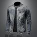 Men's Denim Jacket European And American Casual Retro Large Size Stand Collar Zipper Jacket Cycling Motorcycle Clothing Trend_mkmklike.com