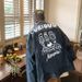 Loom Japanese Manga Graffiti Oversized Denim European And American Simple Casual Versatile Street Style Cool Men's Trendy_mkmklike.com
