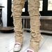 Men's Distressed Fringe Patchwork Jeans – Stretch Washed Denim Pants With Boho Embroidery (Pink/Blue/Khaki/Black, S-Xxxl, Streetwear Style)_mkmklike.com