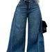 Autumn New Women Wide Leg Jeans Washed Denim Spliced Draped Elegant Trendy High Street Y2K Floor-length Flared Pants Jeans Trousers_mkmklike.com