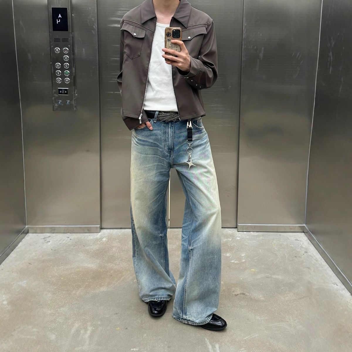 Men's Clothing Vintage Washed Distressed Baggy Flare Cleanfit Denim Jeans For Men & Women - High Waisted Straight Leg Comfortable Cotton Casual Pants_mkmklike.com