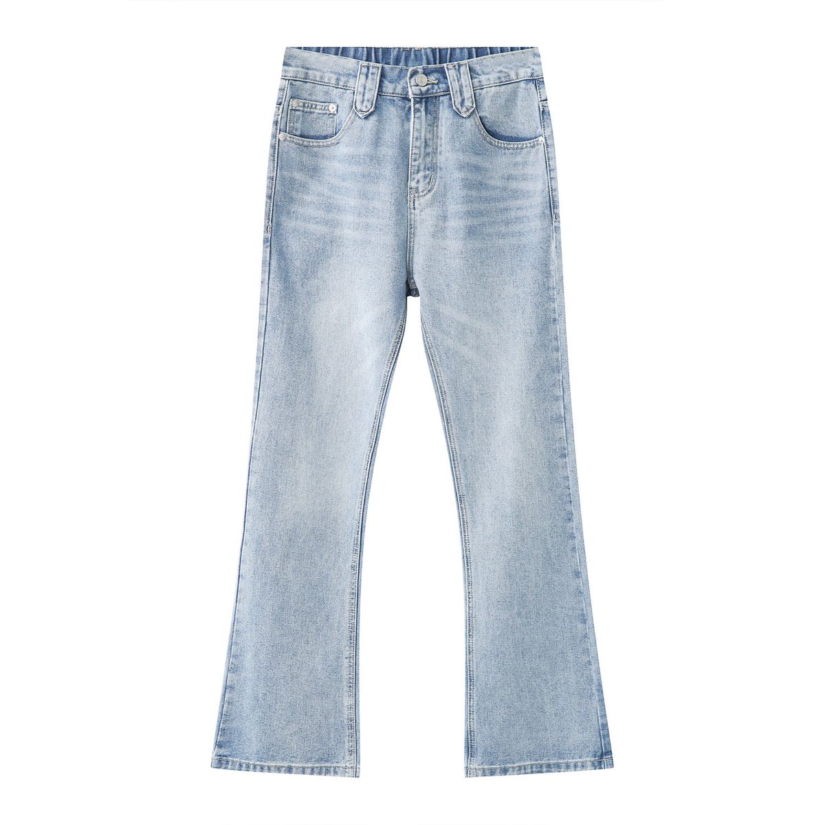 EF JEANS | 2023 New Light Blue Polished White Stretch Jeans With Slightly Pulled Back Waist_mkmklike.com