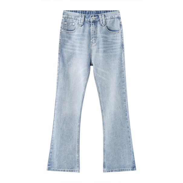 EF JEANS | 2023 New Light Blue Polished White Stretch Jeans With Slightly Pulled Back Waist_mkmklike.com