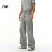 EF JEANS | 2025 New American Niche Retro Belt Adjustable Straight Loose Grey Jeans_mkmklike.com