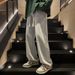 Youth Solid Color Jeans Men's Spring And Autumn Straight Tube Loose Wide Leg American High Street Versatile Casual Long_mkmklike.com