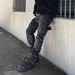 Men's Slim Fit Distressed Jeans – Vintage Washed Denim Pants With Stretch Comfort, Tapered Leg & Raw Hem (XS-XXL, Mid-Rise, Zip Fly)_mkmklike.com