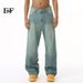 EF JEANS | 2024 New American Personality Retro Old Gradual Change Loose Wide Leg Jeans Men Old Green_mkmklike.com