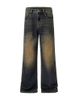 Men's Retro Distressed Washed Flared Jeans Midweight Straight Leg Trousers Trendy American Style Loose Dad Jeans Floor Length_mkmklike.com