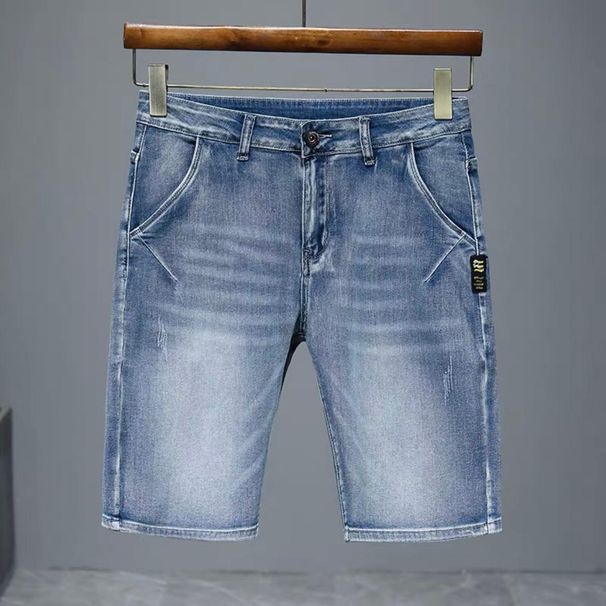 Men's Summer Thin Denim Shorts Casual Versatile Stretch Five Point Pants Loose Straight Leg Mid-Length Riding Breeches Trendy Brand_mkmklike.com