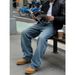 Men's Clothing Men's Loose Straight Leg Jeans European Style Minimalist Retro Color Washed Casual Trousers For Formal & Casual_mkmklike.com