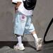 Men's Summer Map Print Denim Shorts - 5-Inch Fringe Streetwear Shorts AAA_mkmklike.com