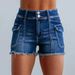 K Women's Fashion New High Waisted Elastic Tassel Denim Shorts_mkmklike.com