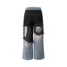 Beggar Style Two-Piece Vintage Distressed Long Men's Punk Denim Patchwork Design Sense Niche Personality Flared_mkmklike.com