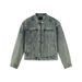 American Retro Short Denim For Men, High-End Feel, Cool Trendy, Loose Fit, Washed And Distressed, Padded Shoulder Jacket_mkmklike.com