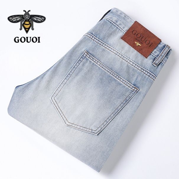 Summer Loose Fit Jeans For Men - Lightweight Stretch Denim Pants With Relaxed Tapered Leg_mkmklike.com