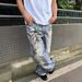 AC Style Graffiti Print Metal Decor Jeans – Unisex Distressed Denim Pants With Patchwork (S-XXXL)_mkmklike.com