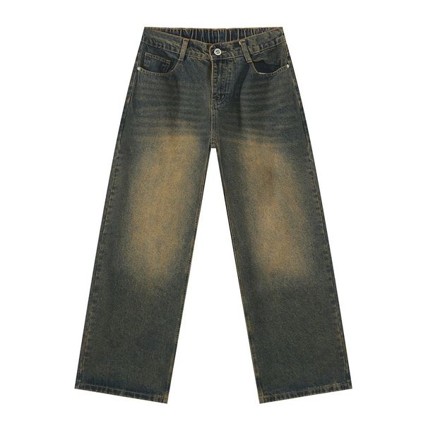 MTLCLOTHES Men's Wear | Four Seasons New Korean Edition Loose Elastic Waist Straight Leg Casual Jeans For Men_mkmklike.com