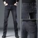 Black Men's 2025 New Style, 9% Non Fading Pure Cotton Elastic Korean Version Slim Fit And Cool Straight Leg Jeans_mkmklike.com